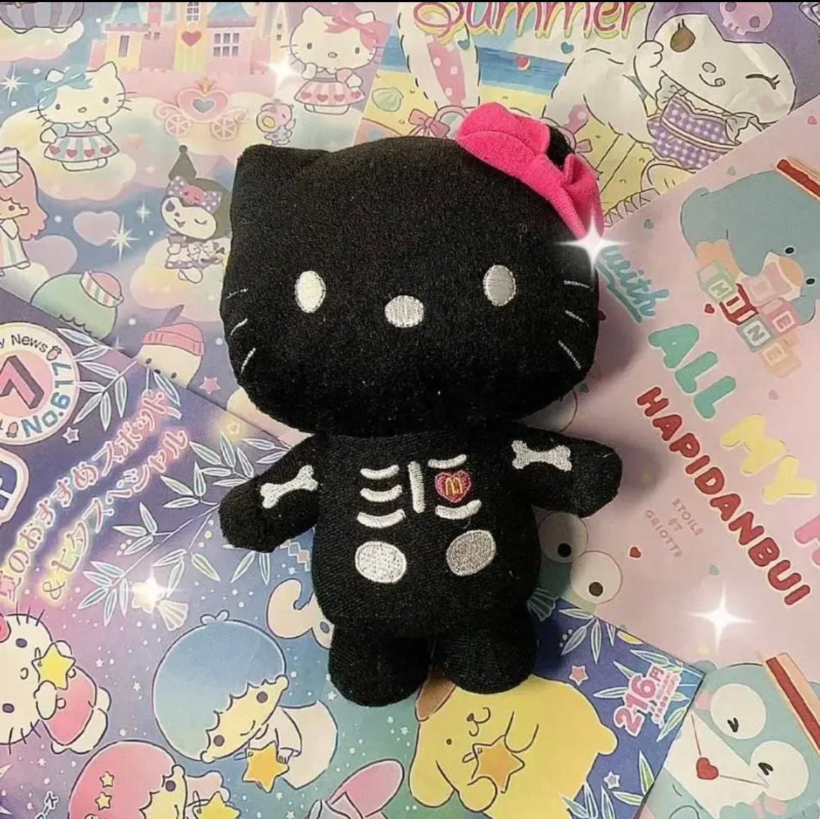 Skull Hello Kitty mini Plush